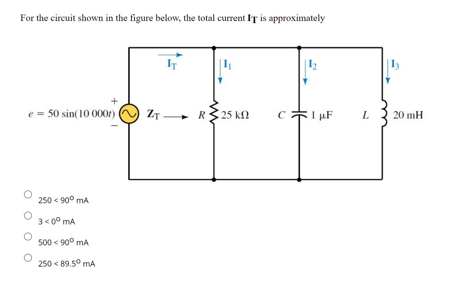 Solved For the circuit shown in the figure below, the total | Chegg.com