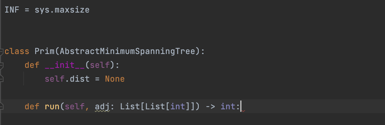 Solved Prim's algorithm. Fill out def run. Return the total | Chegg.com