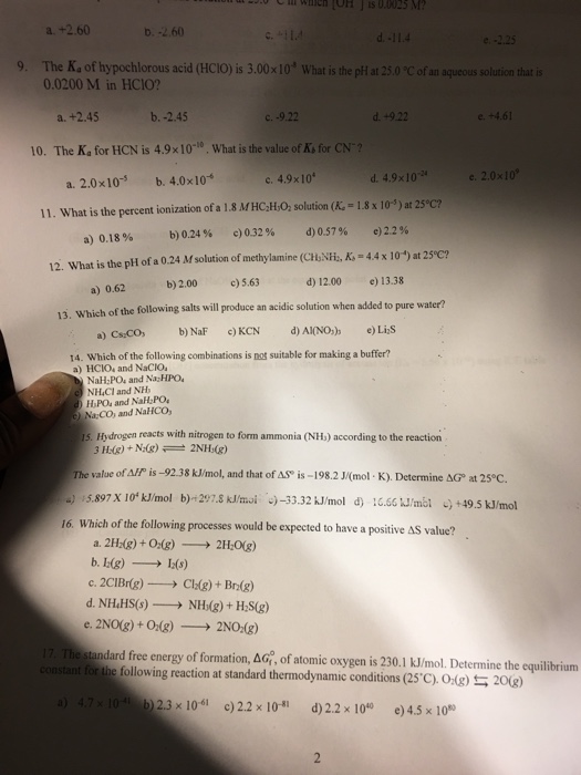 Solved The K_a of hypochlorous acid (HClO) is 3.00 times | Chegg.com