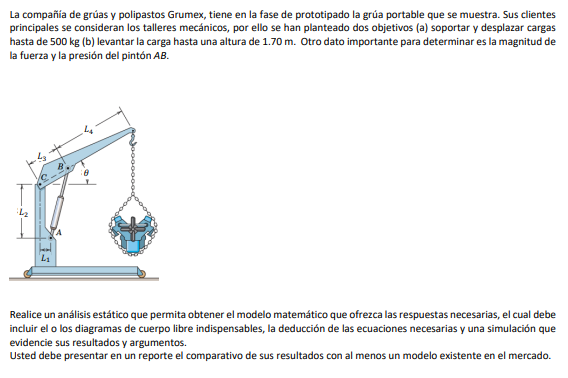 La compañía de grúas y polipastos Grumex, tiene en la fase de prototipado la grúa portable que se muestra. Sus clientes princ