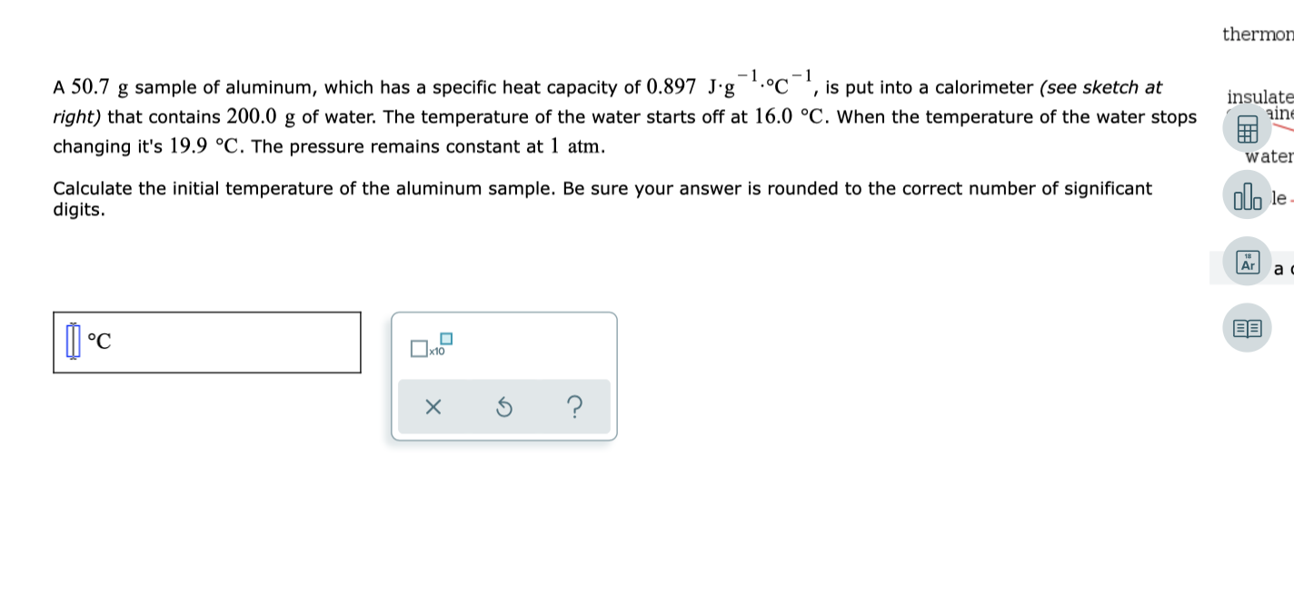 Solved Thermon A 50.7 G Sample Of Aluminum, Which Has A | Chegg.com