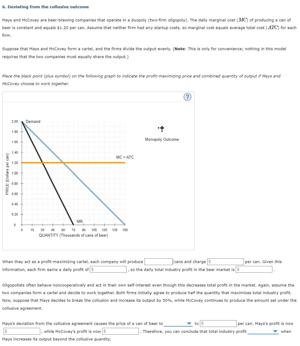 Solved 6. Deviating from the collusive outcome Mays and | Chegg.com