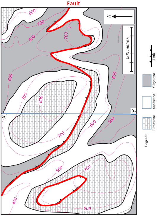 The figure below shows a geologic map, where three | Chegg.com