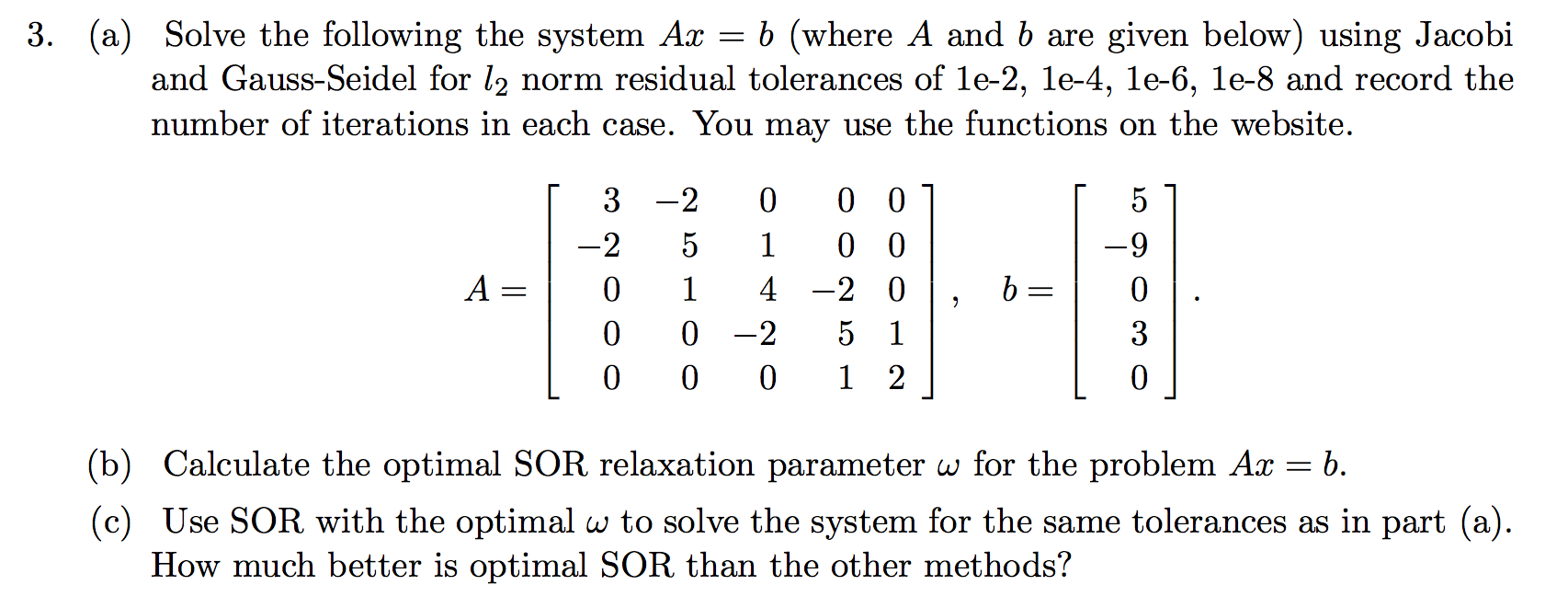 Solve The Following The System Ax B Where A And Chegg Com