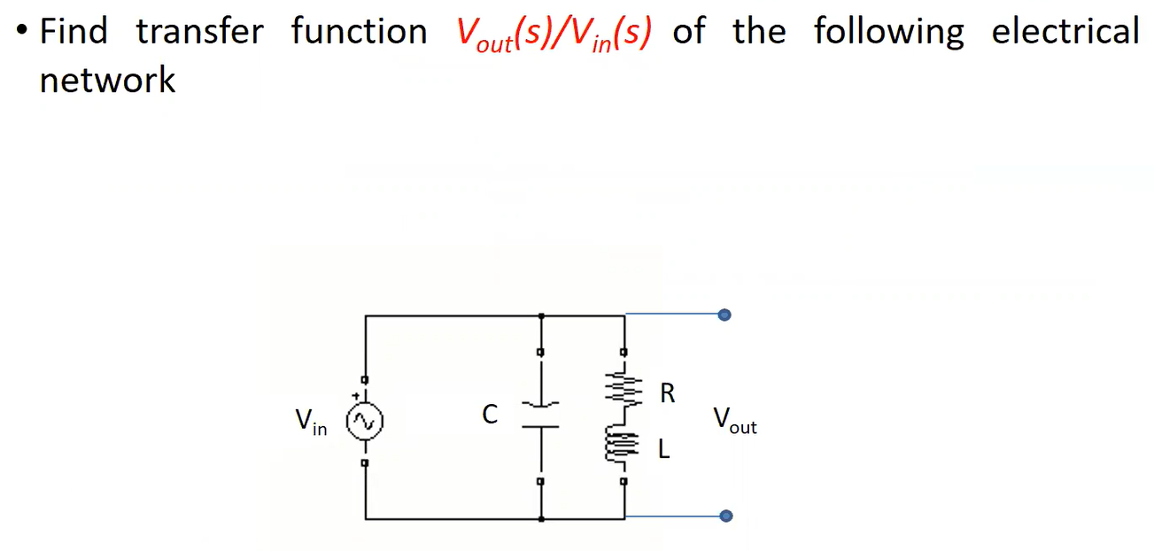 Solved Find transfer function Vout(s)/Vin(s) of the