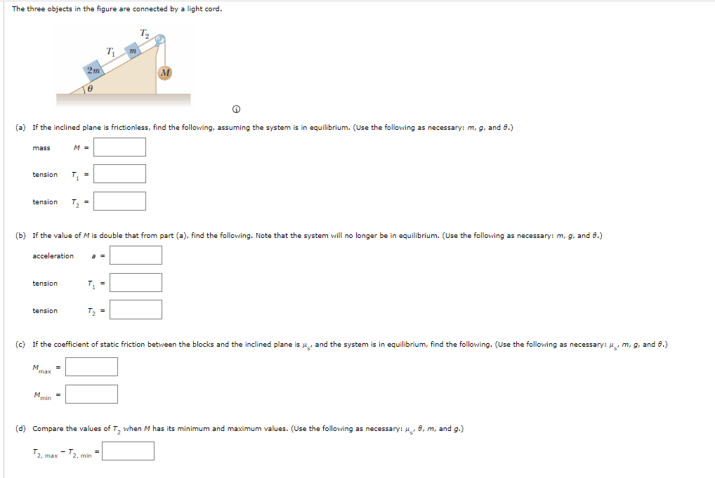 Solved The three objects in the figure are connected by a | Chegg.com