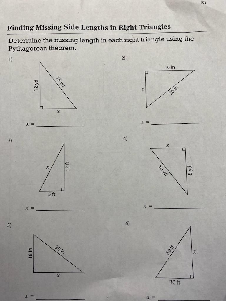 how to find missing side lengths of a non right triangle