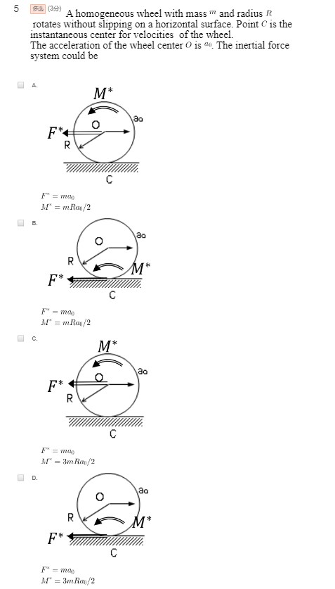 Solved 5 Si (39) A homogeneous wheel with mass m and radius | Chegg.com