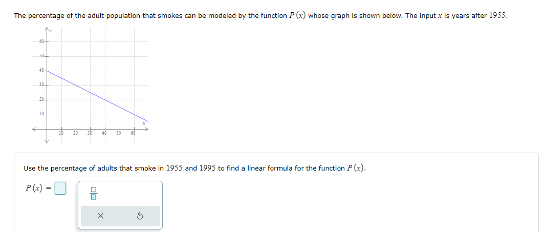 Solved The percentage of the adult population that smokes | Chegg.com