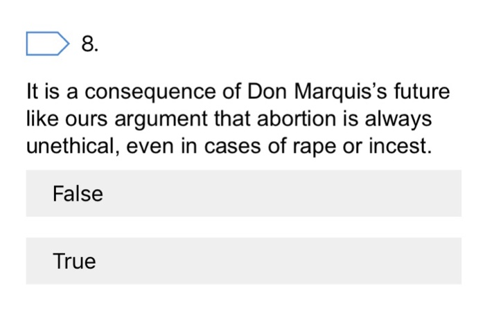 Solved 8. It is a consequence of Don Marquis's future like | Chegg.com