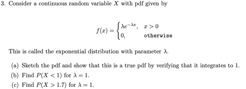 Solved Consider A Continuous Random Variable X With Pdf 