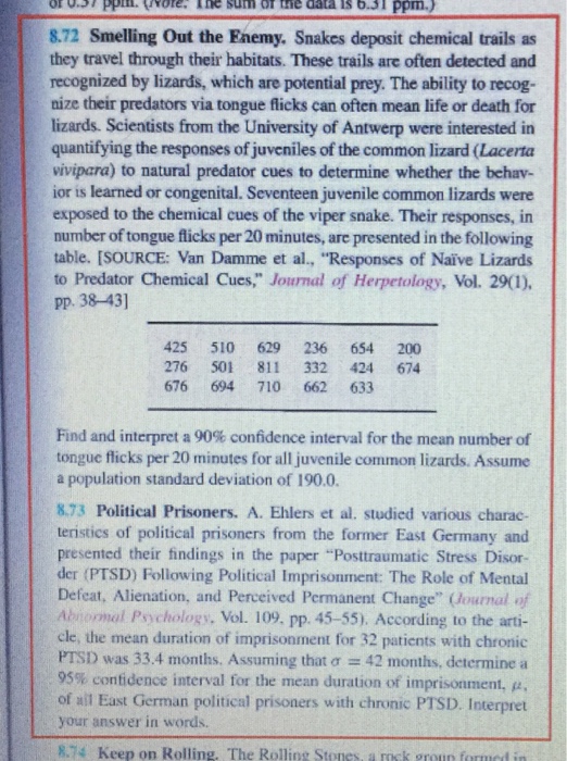 Solved 1. Do Exercises 8.72 on page 349 in the textbook. | Chegg.com