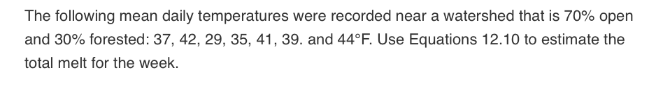 The following mean daily temperatures were recorded | Chegg.com