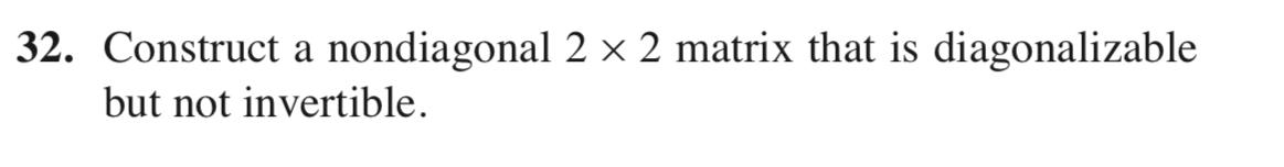 Solved 2. Construct A Nondiagonal 2×2 Matrix That Is | Chegg.com