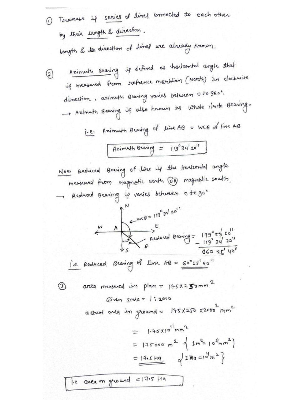 Solved Azimuth 0 Traverse is series of lines connected to | Chegg.com