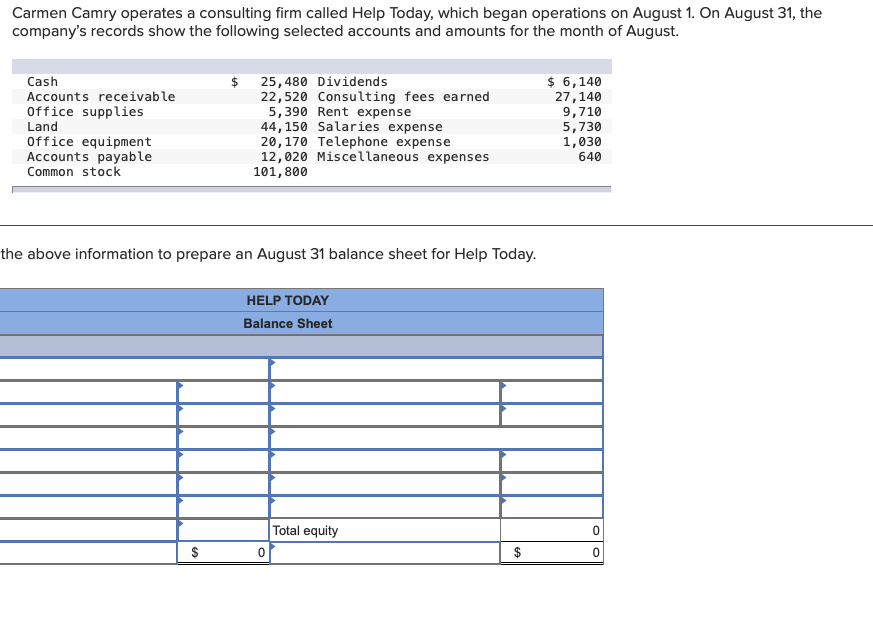Solved Carmen Camry operates a consulting firm called Help