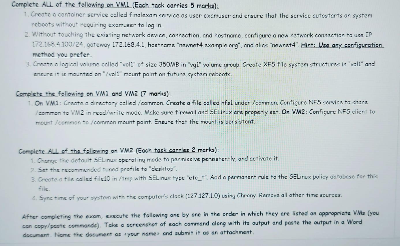 This set of questions need to be done on RHEL8 (Red | Chegg.com