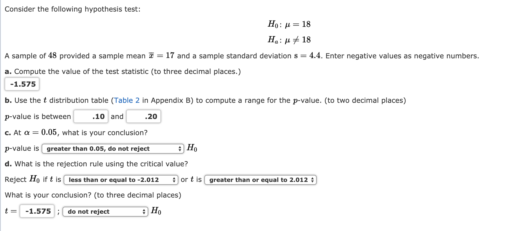 Solved Consider The Following Hypothesis Test Ho U 18 Chegg Com