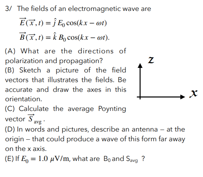 Solved N 3 The Fields Of An Electromagnetic Wave Are E X Chegg Com