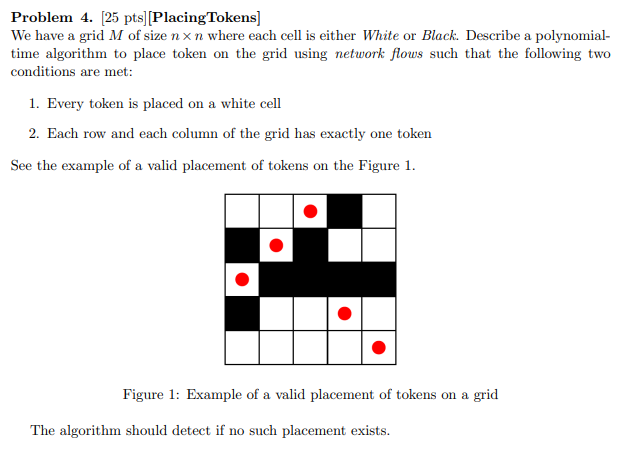 Solved problem 4 25 pts placingtokens we have a grid m chegg