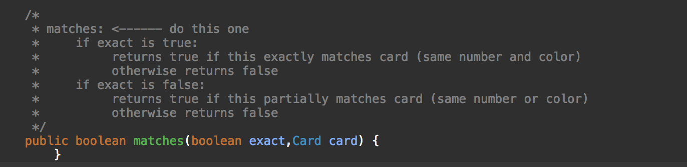 Solved Matches method in Java: public class Card { public | Chegg.com