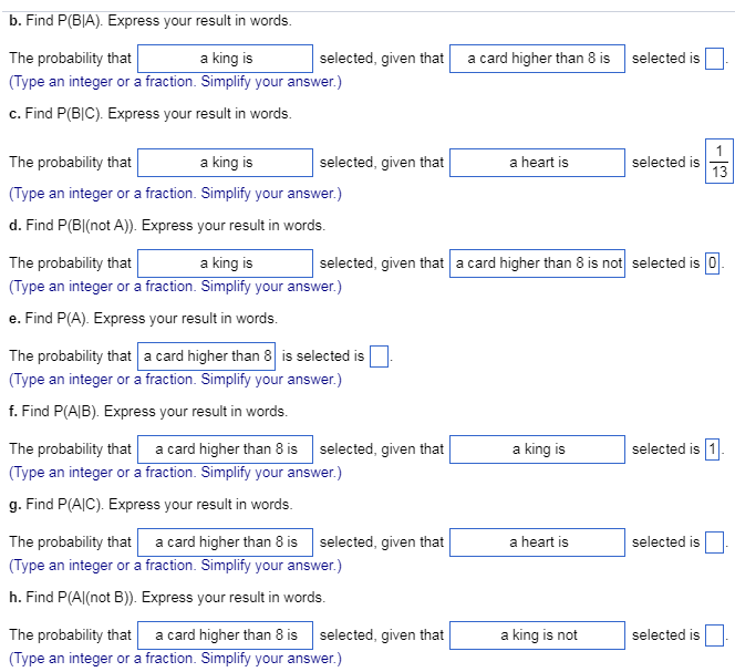Solved One card is selected at random from an ordinary deck