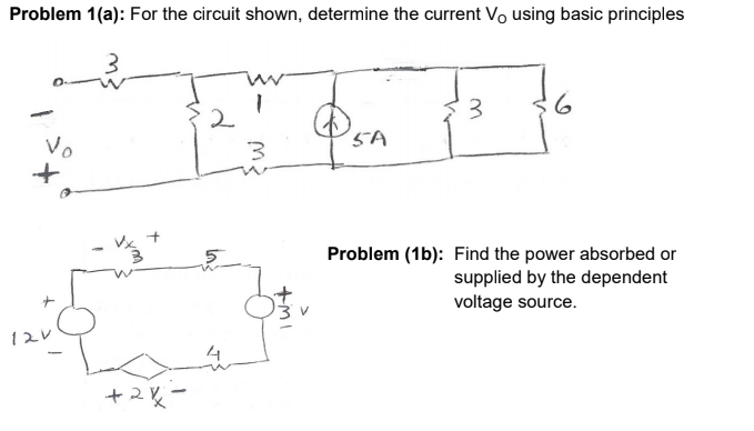 Solved Problem 1(a): For The Circuit Shown, Determine The | Chegg.com