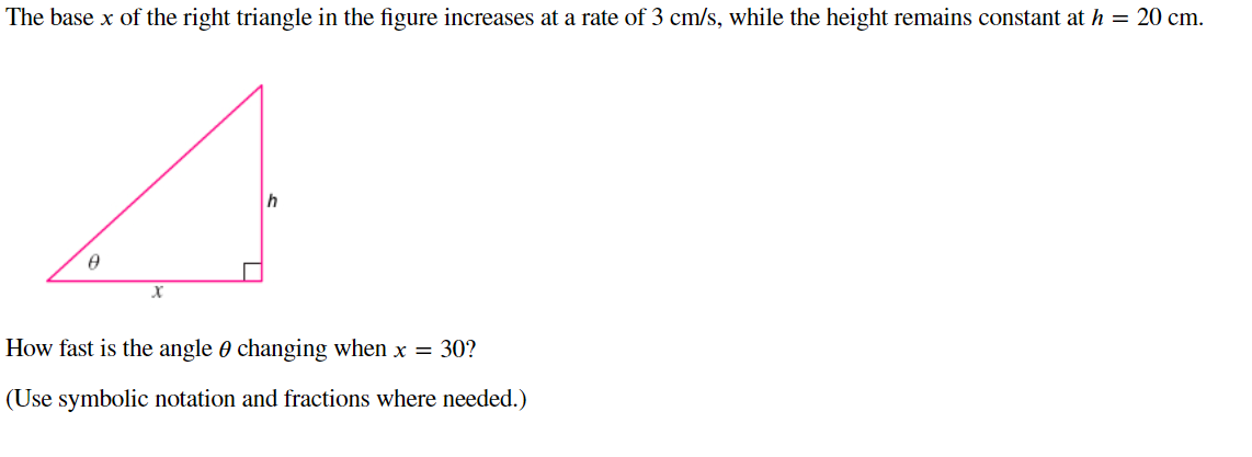 Solved The base x of the right triangle in the figure | Chegg.com