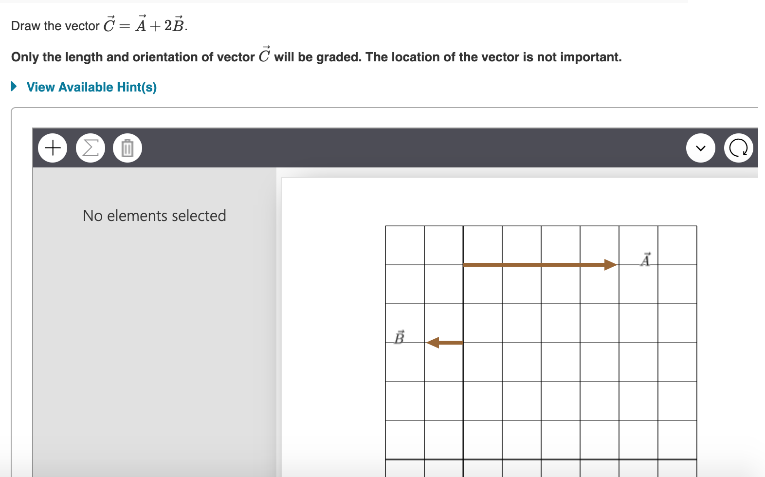 Solved Draw the vector C = A+2B. Only the length and | Chegg.com
