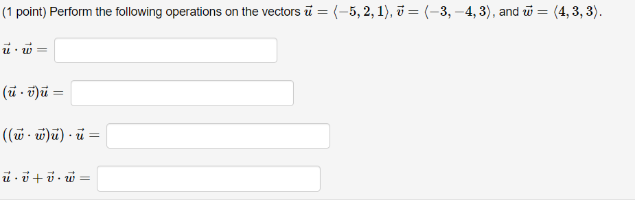 Solved (1 point) Perform the following operations on the | Chegg.com