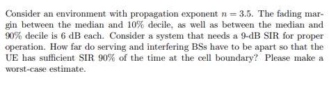 Solved Consider an environment with propagation exponent | Chegg.com