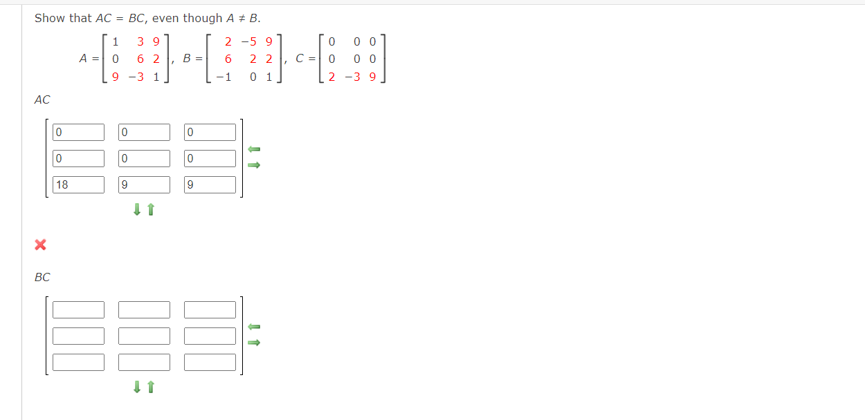 Solved Show That AB And BA Are Not Equal For The Given | Chegg.com