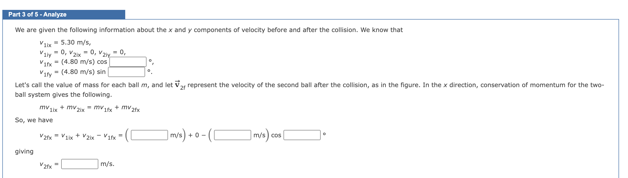 Solved motion. Assuming an elastic collision (and ignoring | Chegg.com