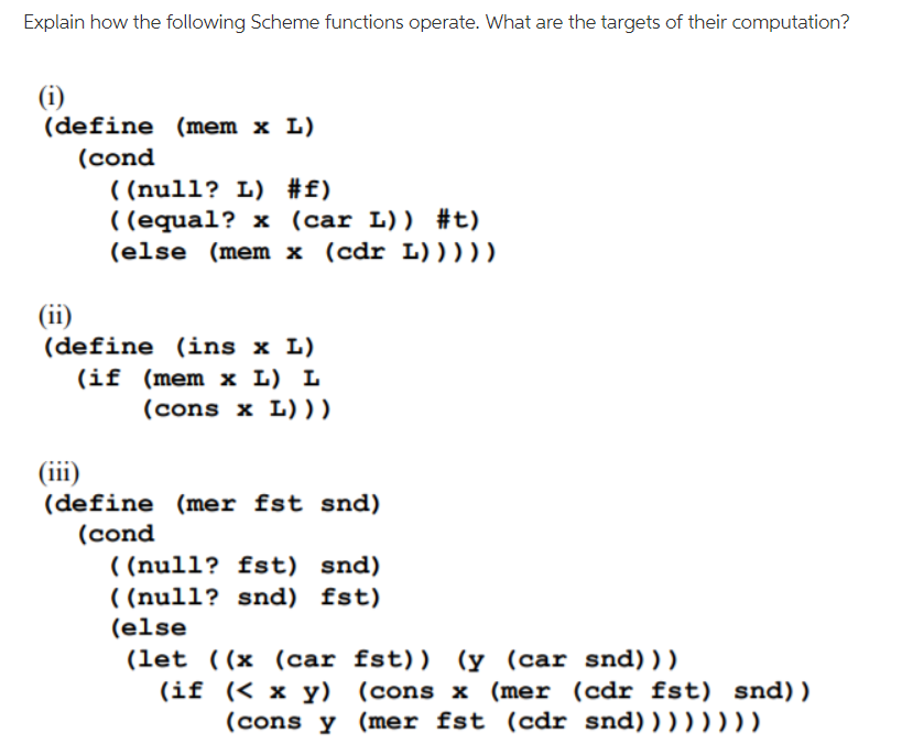 Solved Explain How The Following Scheme Functions Operate. | Chegg.com