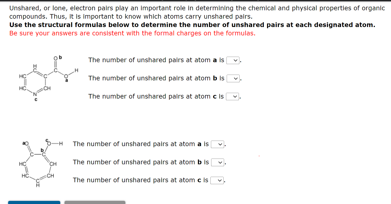 Solved Unshared, or lone, electron pairs play an important
