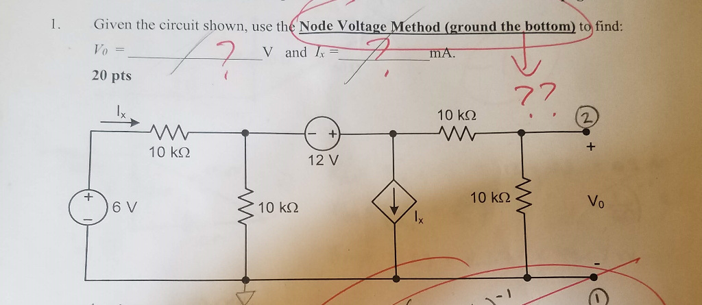 Solved Given The Circuit Shown, Use The Node Voltage Method | Chegg.com