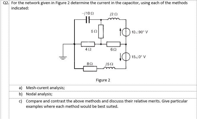 Solved 02. For the network given in Figure 2 determine the | Chegg.com