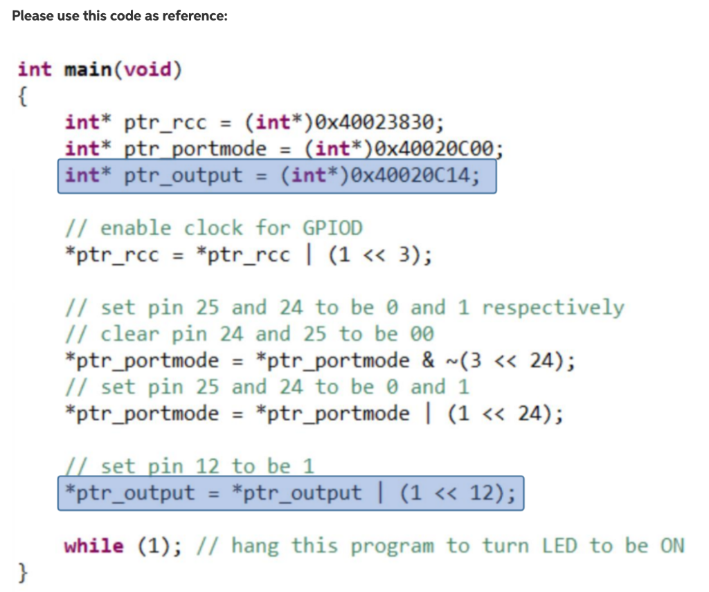 Part 1: Write a program to turn all LEDs • Part 2: | Chegg.com