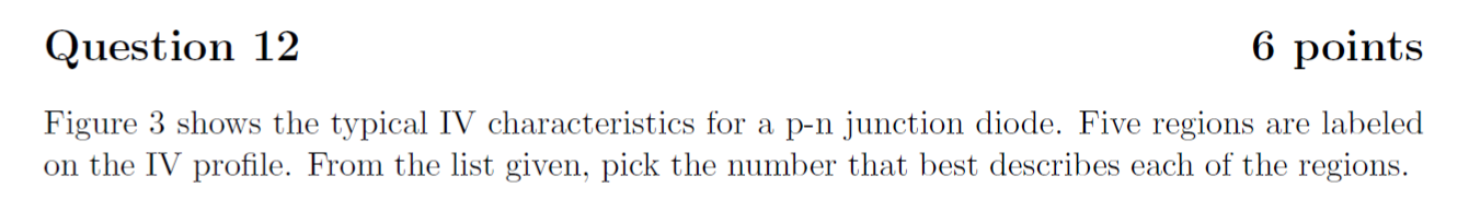 Solved Figure 3 shows the typical IV characteristics for a | Chegg.com