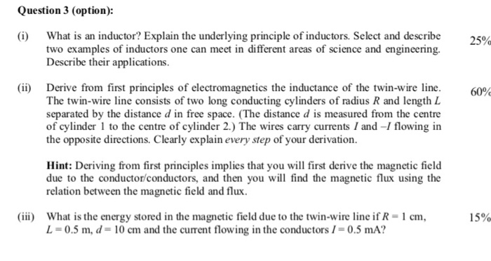 Simple Inductor Questions Solved Question 3 (option): (i What is an inductor? Explain | Chegg.com
