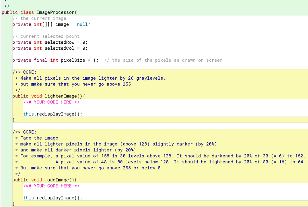 Solved */ public class Image Processor { // the current | Chegg.com