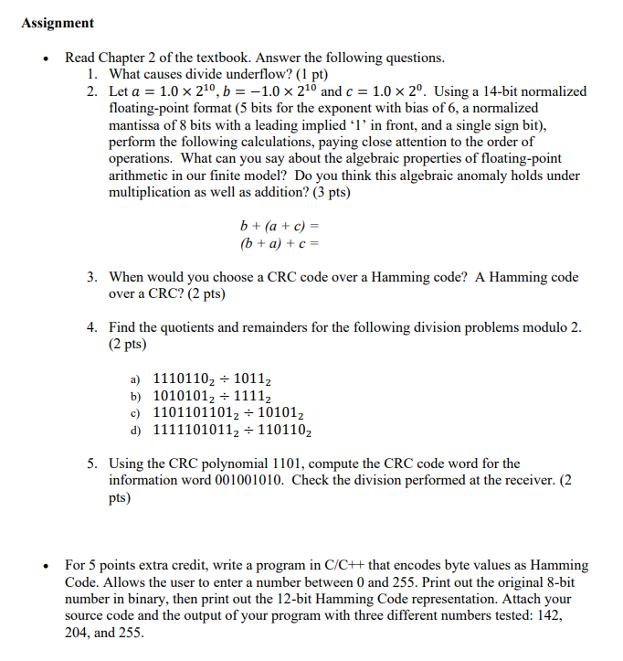 Solved Assignment Read Chapter 2 of the textbook. Answer the | Chegg.com