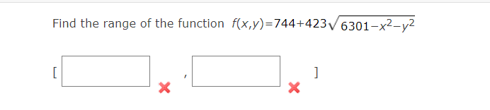 Solved Find the range of the function | Chegg.com