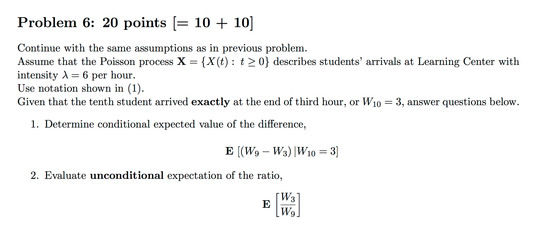 Solved Problem 6: 20 points (= 10 + 10] Continue with the | Chegg.com