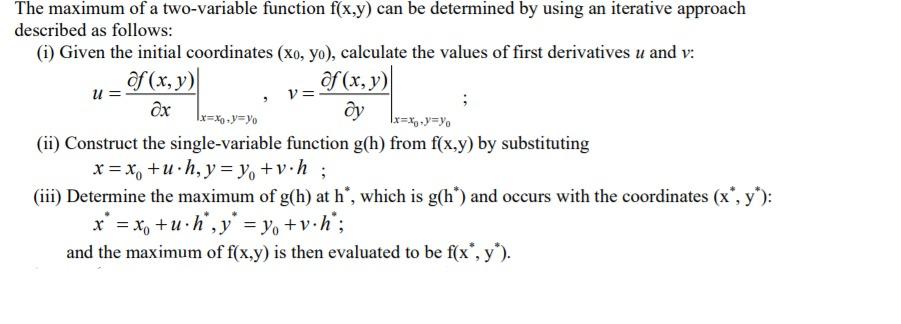 Solved The maximum of a two-variable function f(x,y) can be | Chegg.com