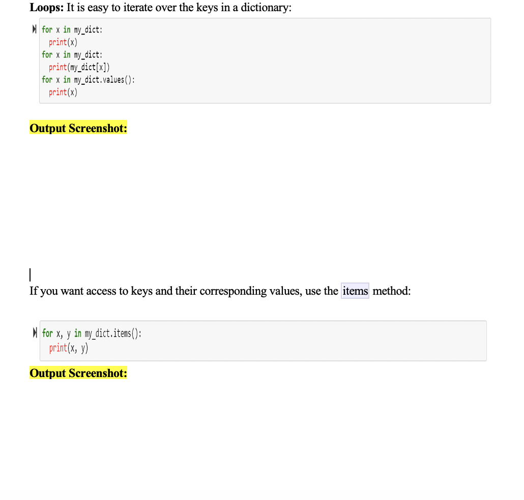 Solved N# empty dictionary my_dict = {} print(my_dict) # | Chegg.com