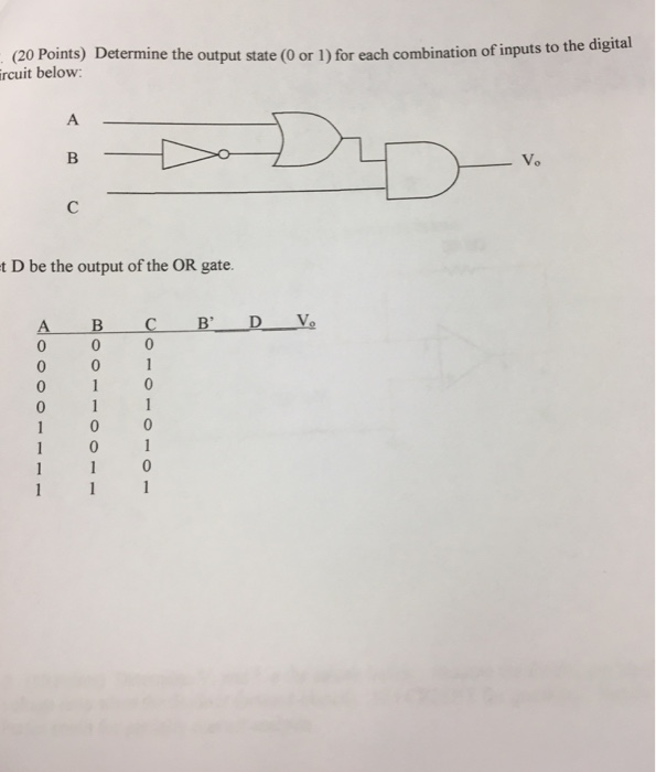 Solved Determine the output state (0 or 1) for each | Chegg.com