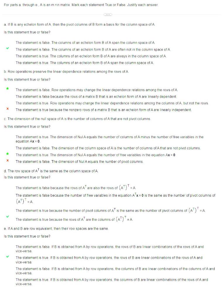 Solved a. If B is any echelon form of A then the pivot Chegg