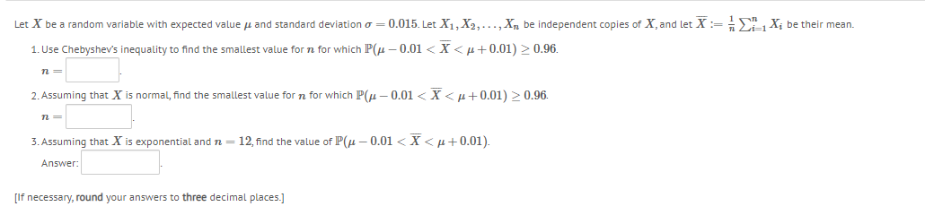 Solved Let X be a random variable with expected value je and | Chegg.com
