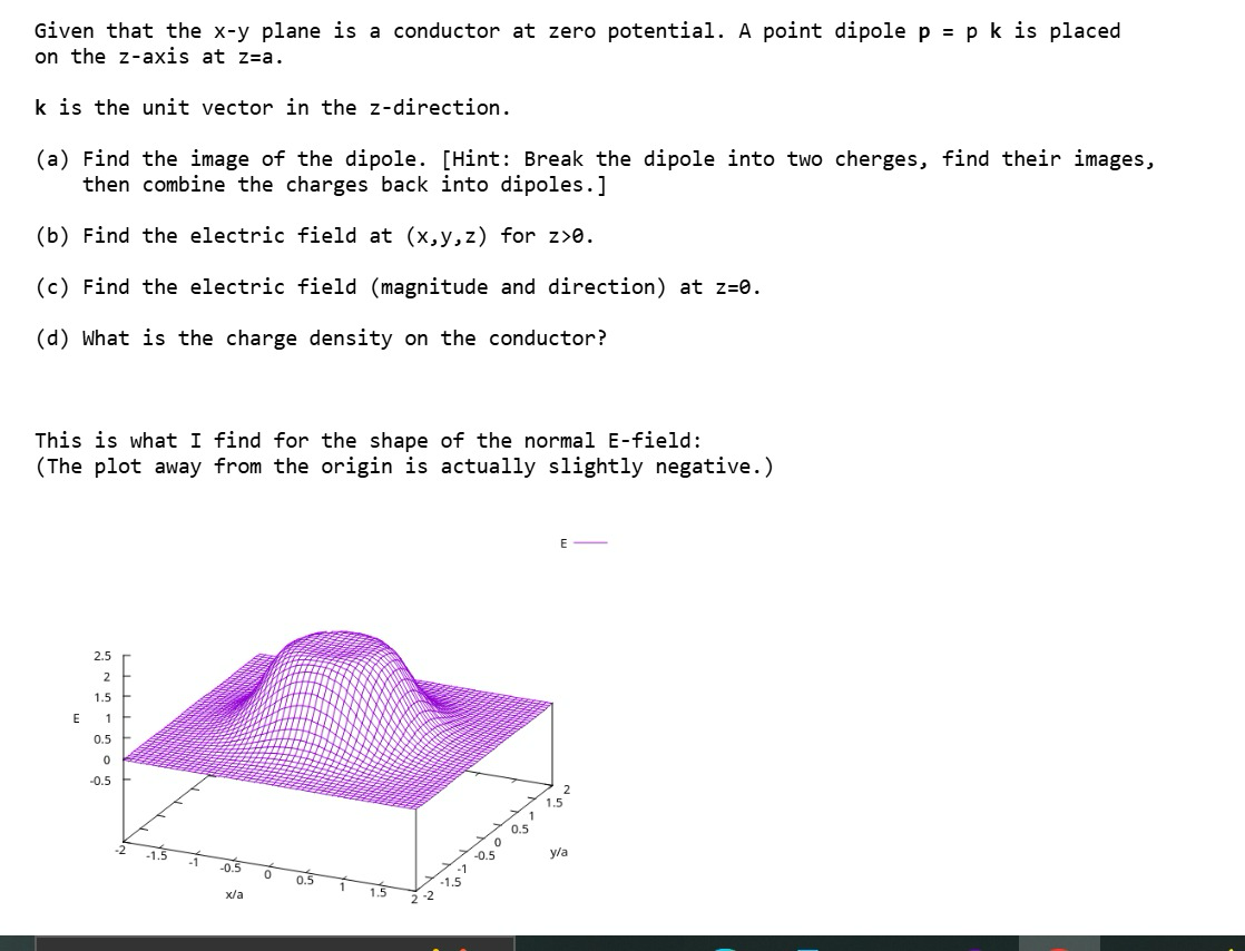 Solved Given that the \( ﻿x-y \) ﻿plane is a conductor at | Chegg.com